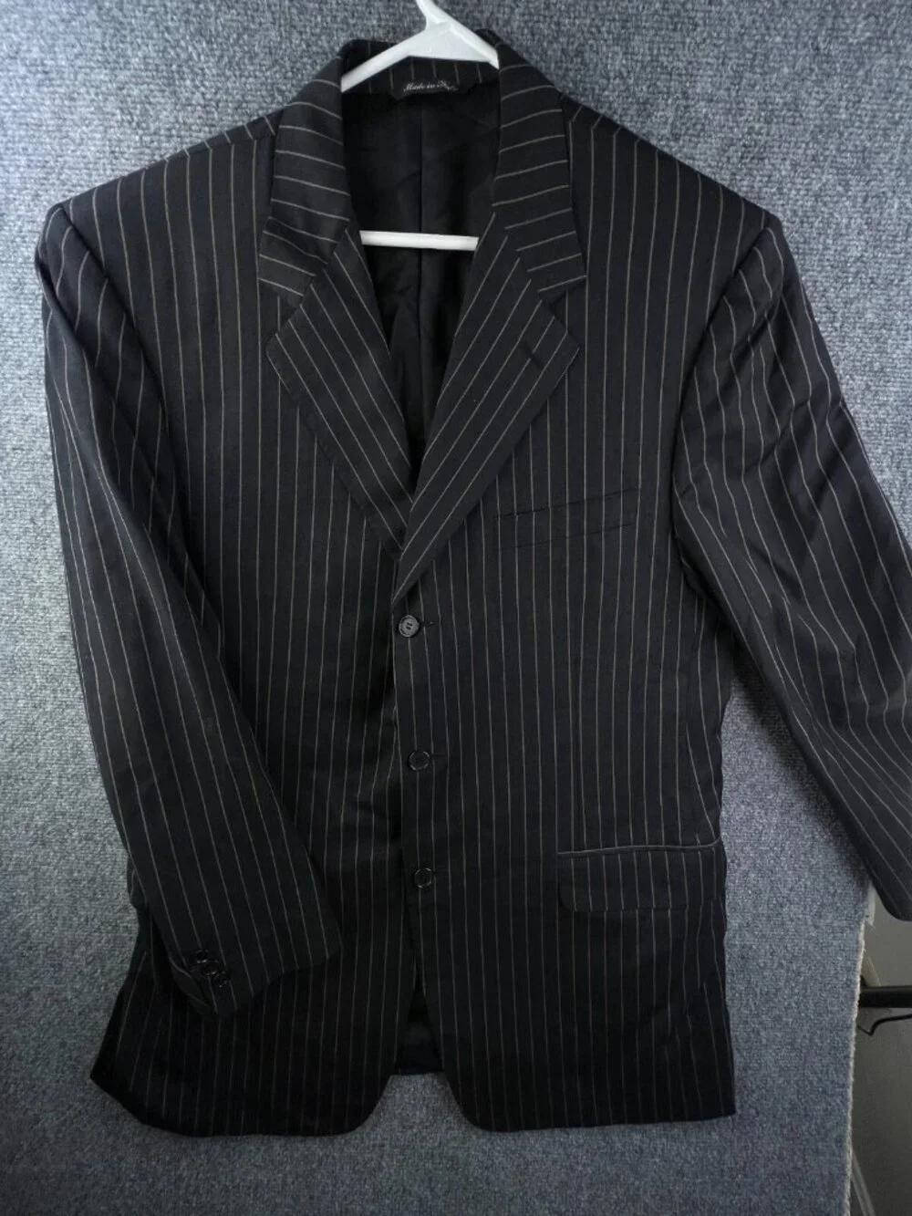Canali Italy Mark Shale Blazer Sport Jacket Wool Rayon Striped 54 (46L) Vented